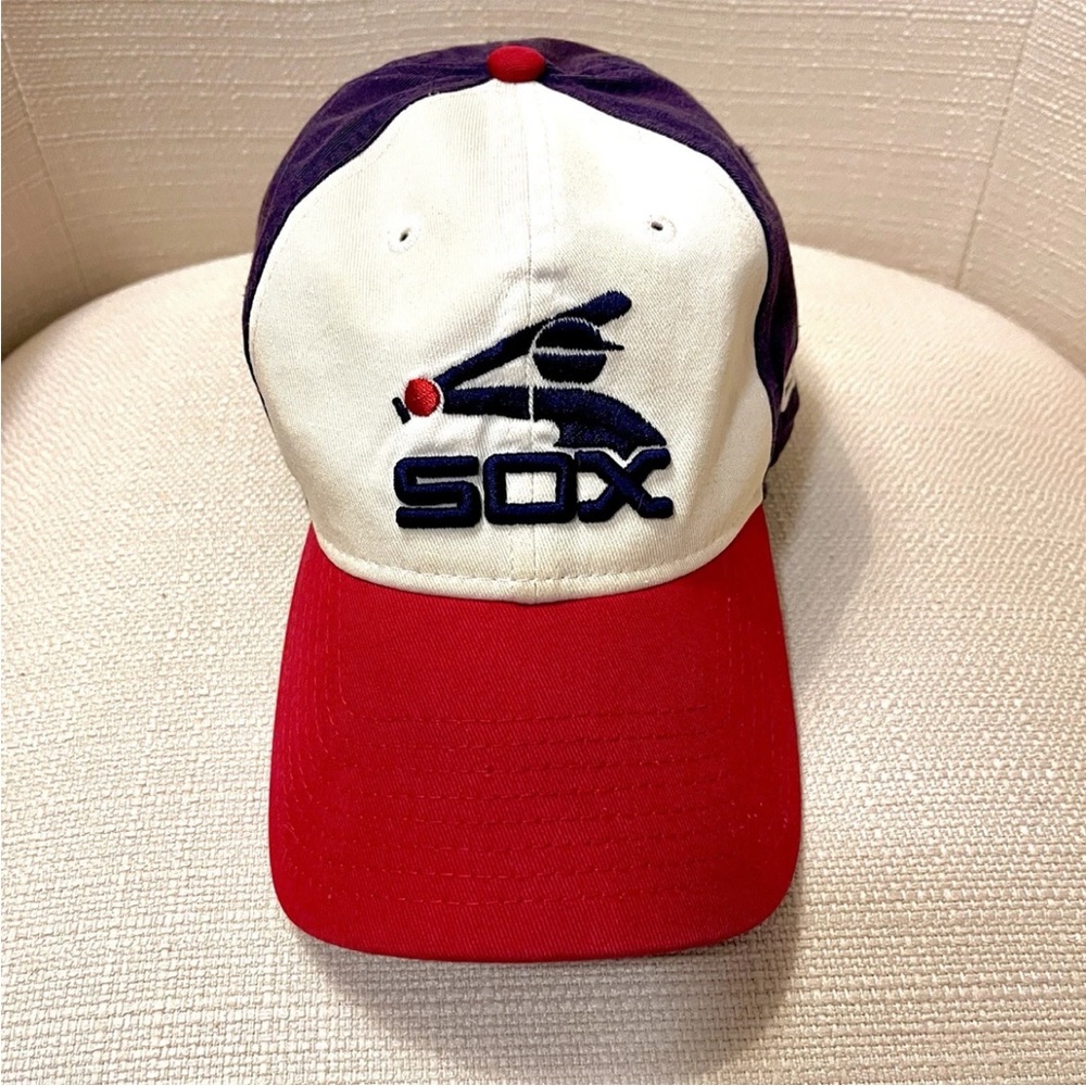 Chicago White Sox Hat Cap Strap Back Blue Red Cooperstown Retro Throwback Dad